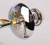 Kinkiet chrom / złoty nitkowy abażur E14 40W Diva Candellux 21-55040