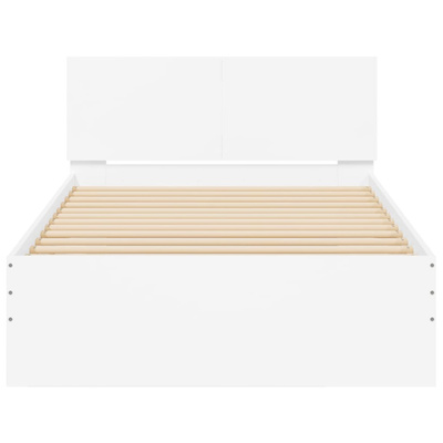 Rama łóżka z wezgłowiem, biała, 100x200 cm