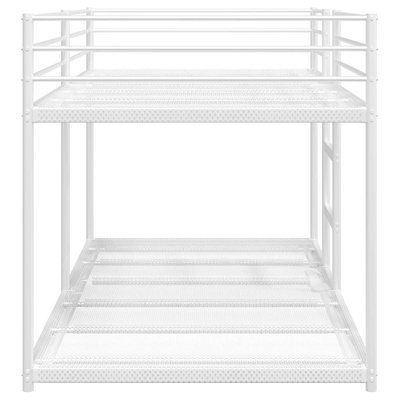 Łóżko piętrowe bez materaca, białe, 107x203 cm, stal