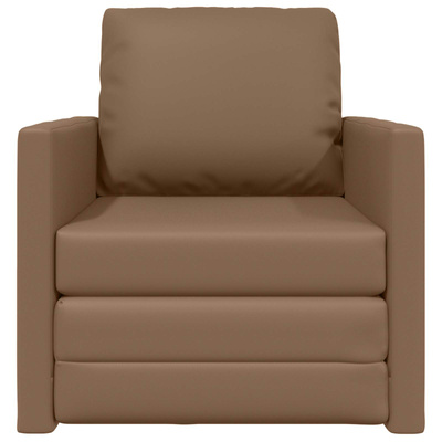Sofa Bed Cappuccino 74 x 77 x 81 cm Sztuczna skóra