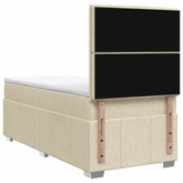 Łóżko z box spring LED z materacem kremowy 90 x 200 cm tkanina