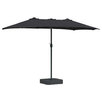 Parasolka ogrodowa Czarny 385 x 209 x 244 cm Poliester i Stal