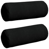 Poduszki Wałkowe 2 pcs Czarny ? 25 x 70 cm Tkanina mikrofibrowa