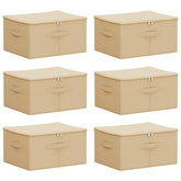 Skrzynia do przechowywania 6 pcs kremowy 50 x 30 x 25 cm