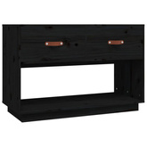 vidaXL Szafka pod TV, czarna, 90x40x60 cm, lite drewno sosnowe