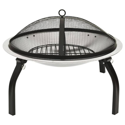 vidaXL Palenisko i grill 2-w-1, z pogrzebaczem, 56x56x49 cm, stal