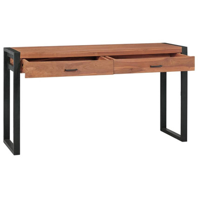 vidaXL Biurko z 2 szufladami, 140x40x75 cm, drewno tekowe