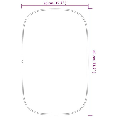 vidaXL Lustro ścienne, czarne, 80x50 cm