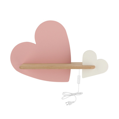 Kinkiet LED 5W lampka dziecka półka serce różowe Heart Candellux 21-84552