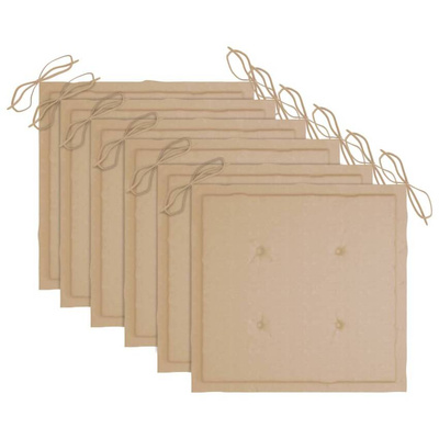 vidaXL Składane krzesła ogrodowe, 6 szt., poduszki, drewno akacjowe