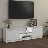 vidaXL Szafka pod TV z oświetleniem LED, biała, 120x30x35,5 cm