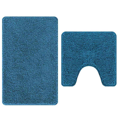 Zestaw mat łazienkowych antypoślizgowych 2 pcs Niebieski PP