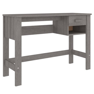 vidaXL Biurko HAMAR, jasnoszare, 110x40x75 cm, lite drewno sosnowe