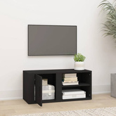vidaXL Szafka pod TV, czarna, 80x31,5x36 cm, materiał drewnopochodny