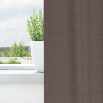 Firany blackout z kółkami 2 pcs Ciemny brąz 140 x 140 cm