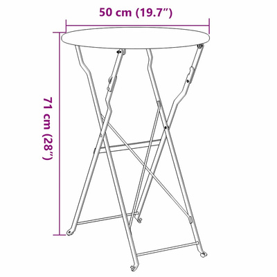 Stolik bistro Biały Ø 50 x 71 cm Stal malowana proszkowo