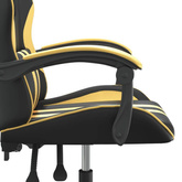 vidaXL Obrotowy fotel gamingowy, czarno-złoty, sztuczna skóra model standard