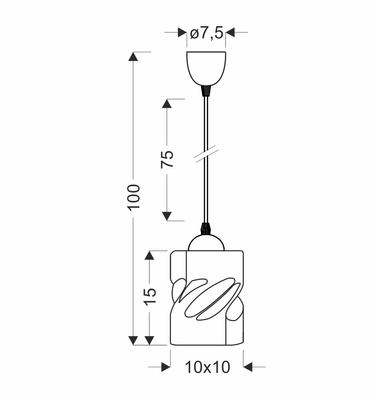 Lampa wisząca szklana czarna/bursztynowa Felis 31-00156