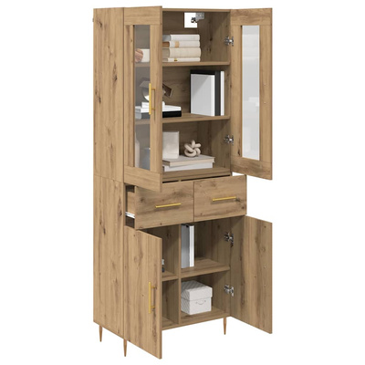 Highboard 2 szt. Dąb rzemieślniczy 69,5 x 34 x 180 cm