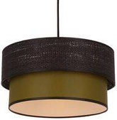 Lampa wisząca z abażurem Arezzo czarno‑oliwkowa do salonu i sypialni