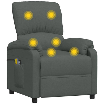 vidaXL Elektryczny fotel masujący, ciemnoszary, tkanina