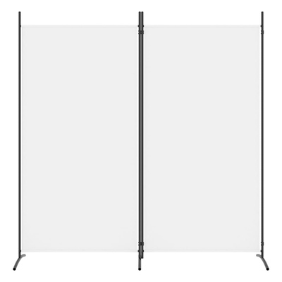 Parawan 2-panelowy, biały, 175x180 cm, tkanina