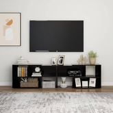 vidaXL Szafka pod TV, czarna, 149x30x52 cm, materiał drewnopochodny