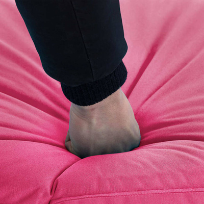 vidaXL Składany leżak obity tkaniną Oxford, różowy