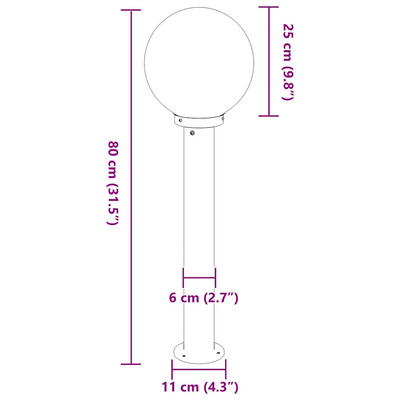 Słupki oświetleniowe 3 szt. 80 cm, czarne, IP44
