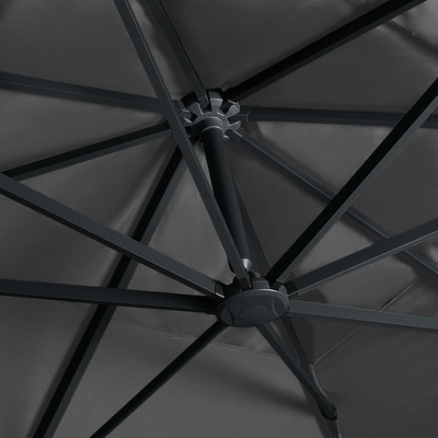 Parasol z LED i aluminiowym słupkiem, 400x300 cm, antracytowy