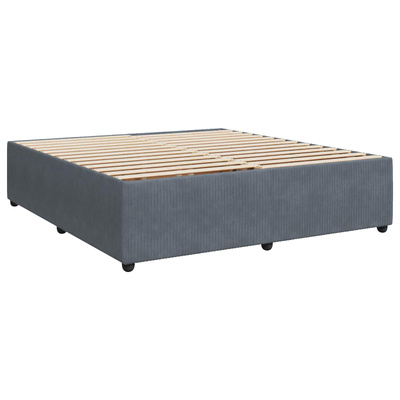 Łóżko z box spring LED z materacem ciemnoszary 180 x 200 cm