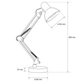 Lampka biurkowa kreślarska PIXI White E27 zestaw biały, podstawa i klips EDO777536 EDO Solutions