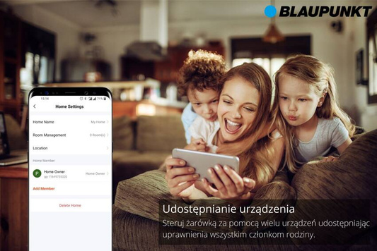 Blaupunkt Żarówka LED E27 9W Smart WIFI 3000K-6500K Multicolor