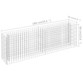 vidaXL Podwyższona donica gabionowa, galwanizowana stal, 180x30x60 cm