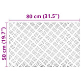 Stopień Prostokątny 2 pcs Srebrny 80 x 50 cm Aluminium