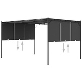 vidaXL Altana ogrodowa z zasłoną boczną, 4 x 3 x 2,25 m, antracytowa