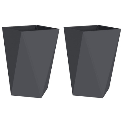 Donica 2 pcs Antracyt 50 x 50 x 75 cm Stal