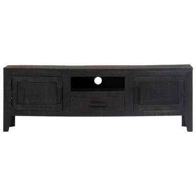 vidaXL Szafka pod TV, czarna, 118 x 30 x 40 cm, lite drewno mango