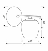 Serano lampa kinkiet patynowy 1x60W E27 klosz biały
