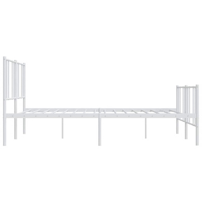 Metalowa rama łóżka z wezgłowiem i zanóżkiem, biała, 180x200 cm vidaXL