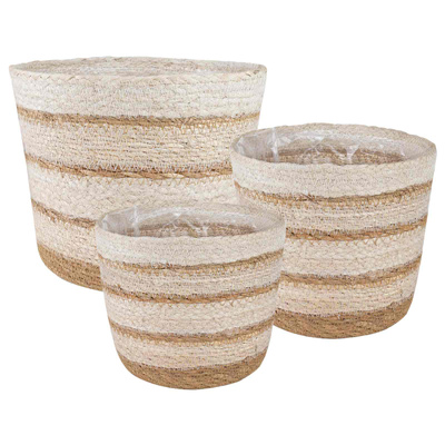 Kosze na rośliny z trawy morskiej 3 pcs