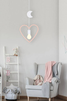 Single Hm Lampa Wisząca 1X20W E27 Iq Kids Różowy+Biały