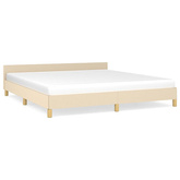 vidaXL Rama łóżka z zagłówkiem, kremowa, 180x200 cm, obita tkaniną model standard