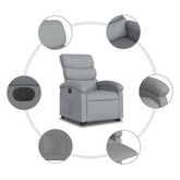 vidaXL Podnoszony fotel masujący, elektryczny, rozkładany, jasnoszary