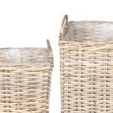 Kosz na rośliny 2 szt. Naturalna szarość Rattan Kubu