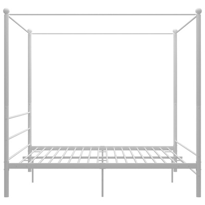 vidaXL Rama łóżka z baldachimem, biała, metalowa, 180 x 200 cm