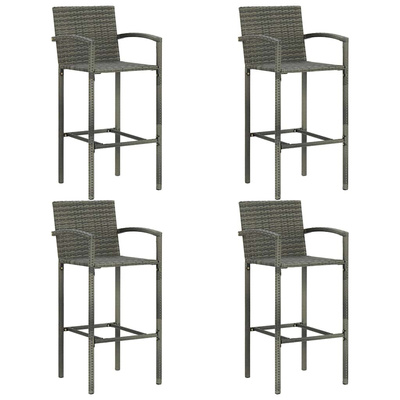 5-cz. zestaw mebli barowych do ogrodu, rattan PE, szary