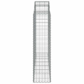 Kosze gabionowe, 15 szt, 200x50x160/180cm, galwanizowane żelazo