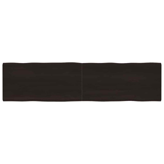 Blat, ciemnobrązowy 200x50x(2-6)cm drewno z naturalną krawędzią