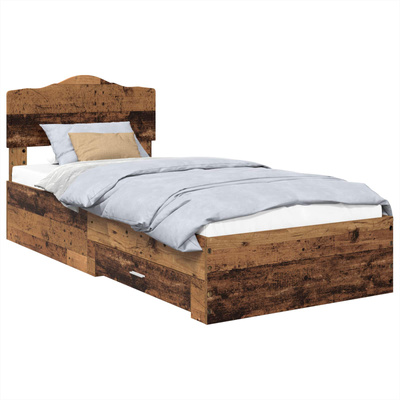 Ramka łóżka Stare drewno 100 x 200 cm Drewno inżynieryjne